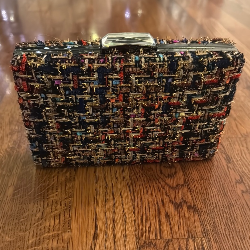 JNB Multicolor Tweed Clutch Bag